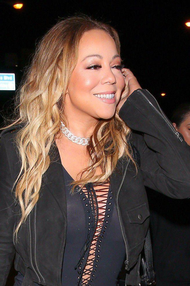 Mariah Carey Braless In See Thru Dress At Catch Restaurant 