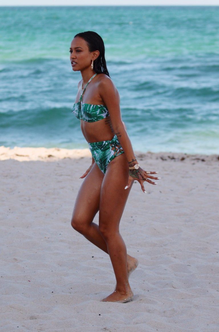 Christina Milian Karrueche Tran In Bikinis At Miami Beach