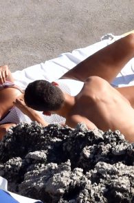 Boob Massage Gone Wrong Nicole Scherzinger Nip Slip At Capri Beach Italy